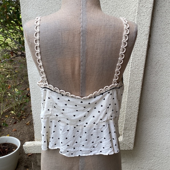 Free People short top with spaghetti straps and heart design. So cute! - Picture 7 of 13